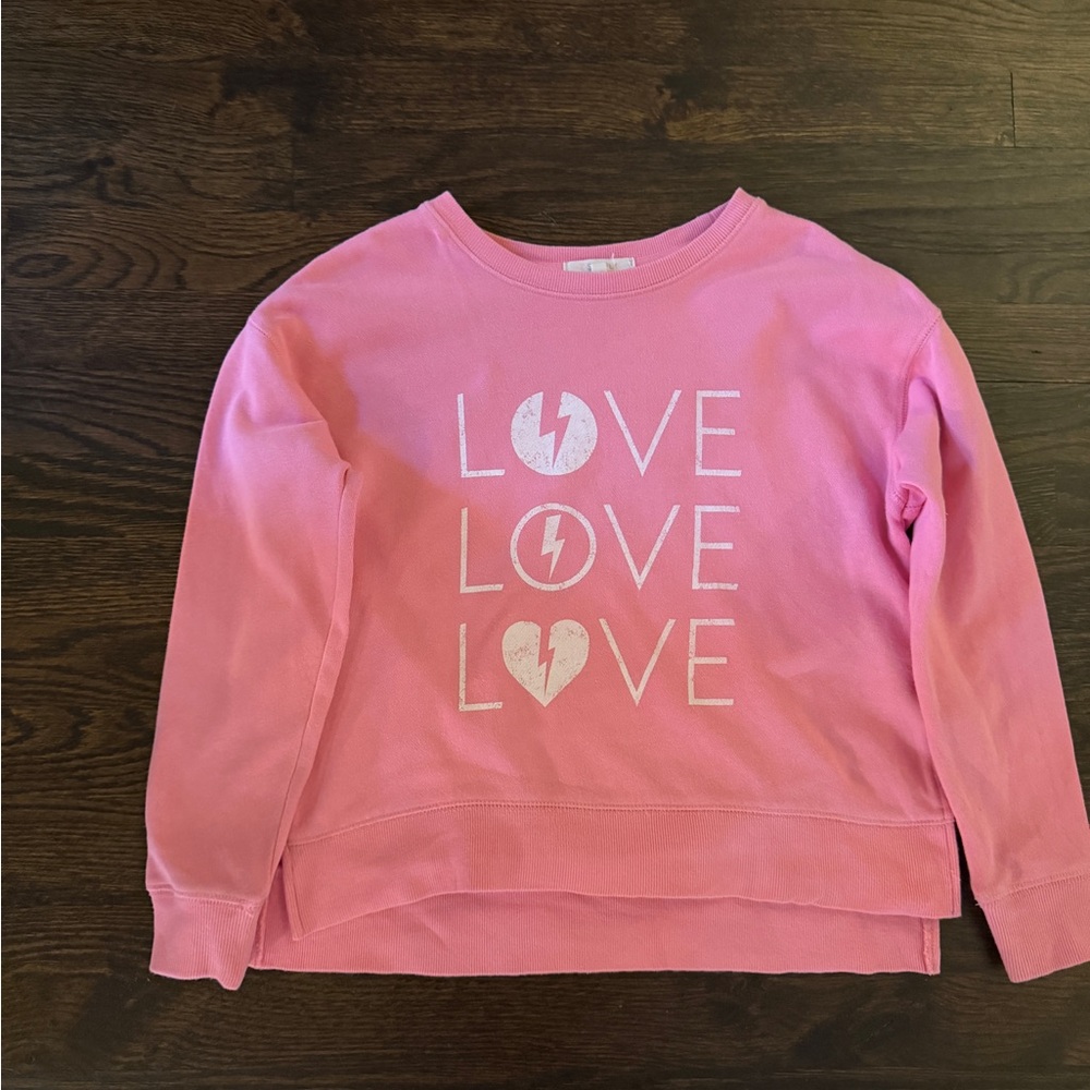Z Supply Pink Love Kids Sweatshirt